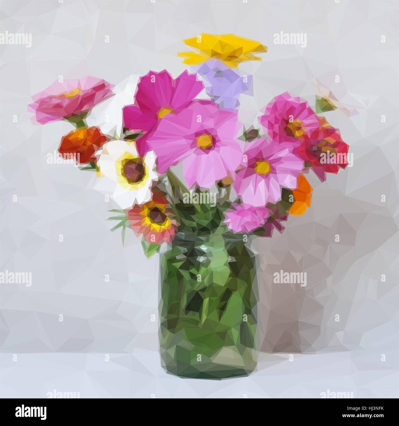 Flowers Bouquet Low Poly Stock Vector Image & Art - Alamy