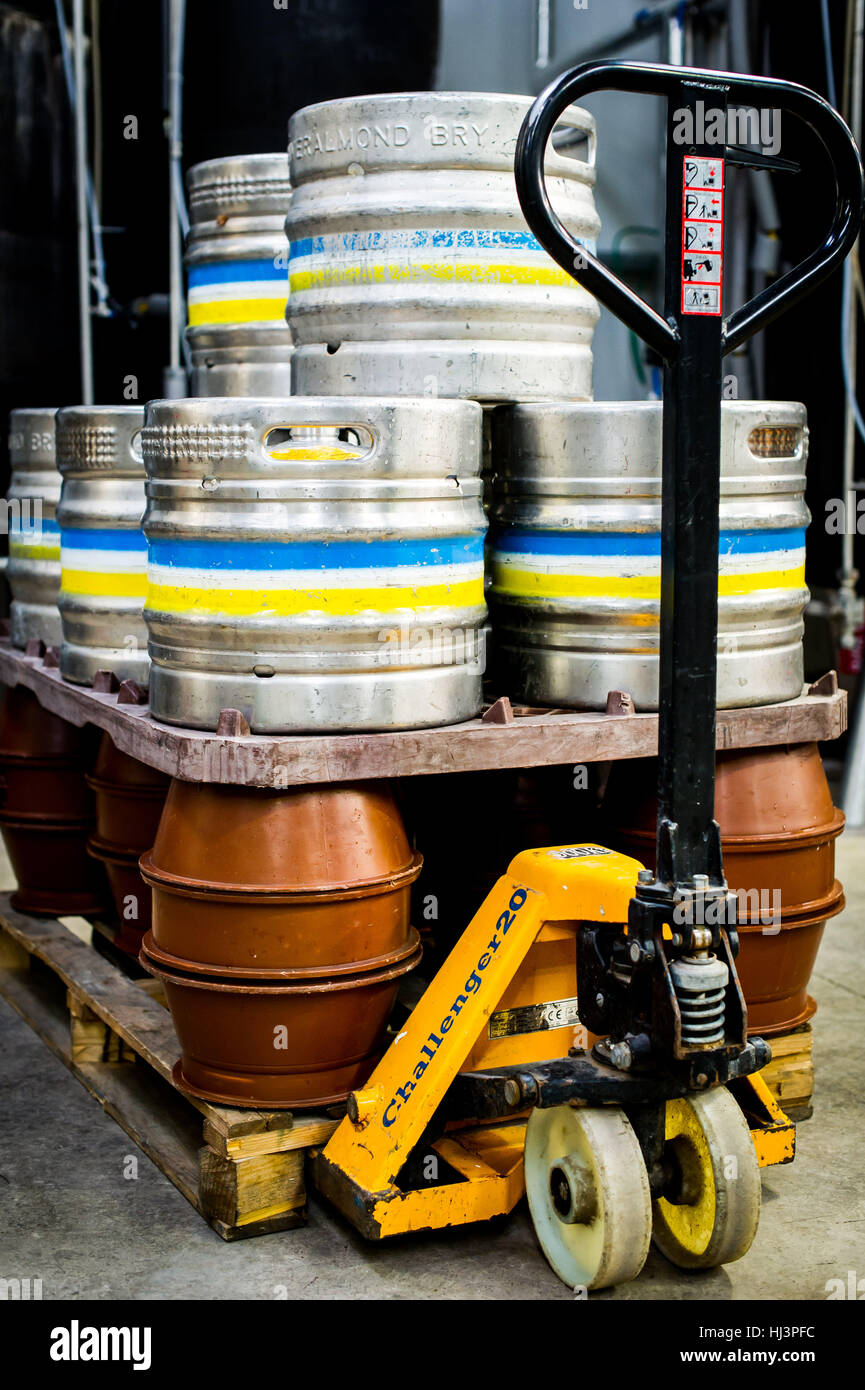 Beer brewing production at various stages from grain to bottle Stock Photo Alamy