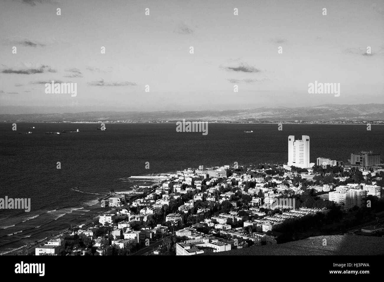 Israel landscape, urban,Haifa, port Stock Photo