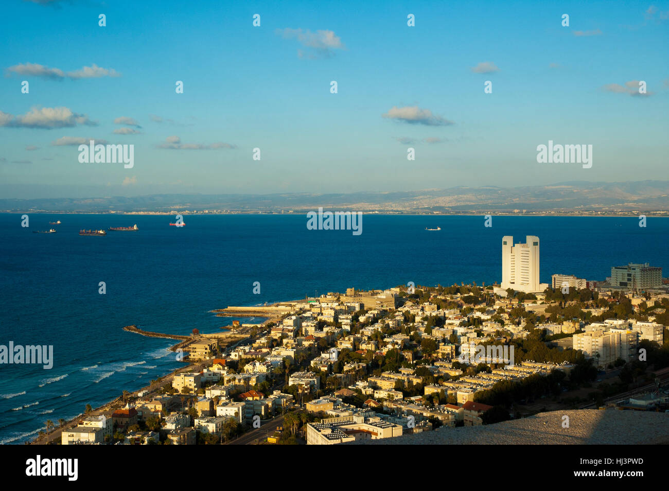 Israel landscape, urban,Haifa, port Stock Photo