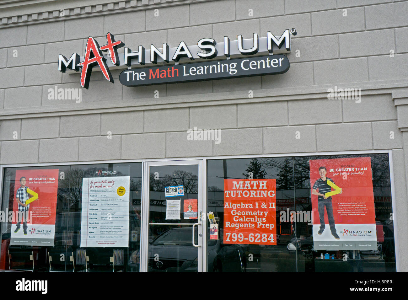 Mathnasium, a math learning center for children from kindergarten to grade twelve. Tis branch is in Merrick, Long Island, NY Stock Photo
