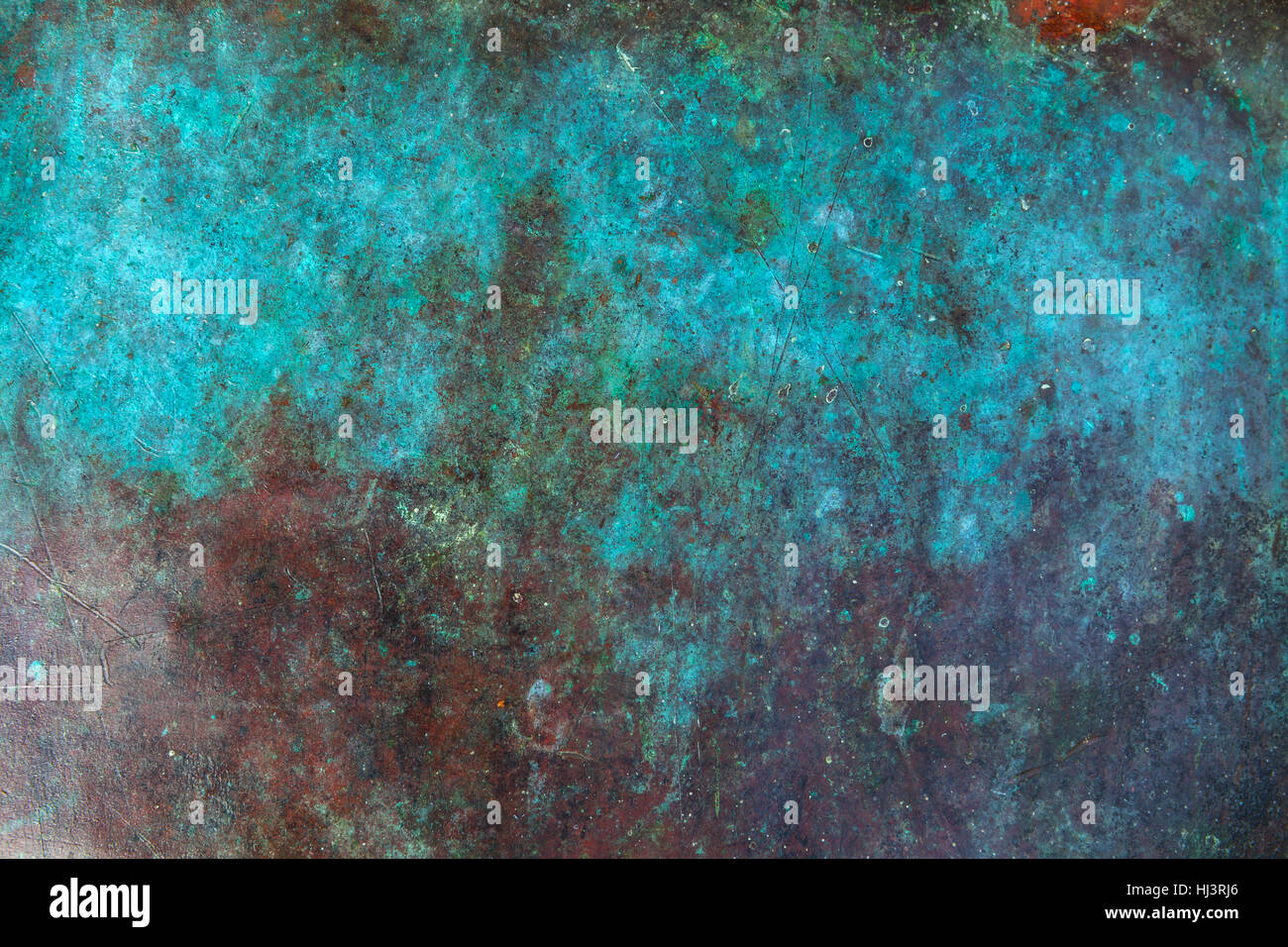 Background image of scratched antique copper vessel surface texture. Stock Photo