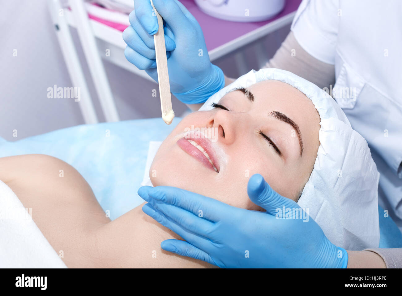 Mustache wax depilation Stock Photo Alamy