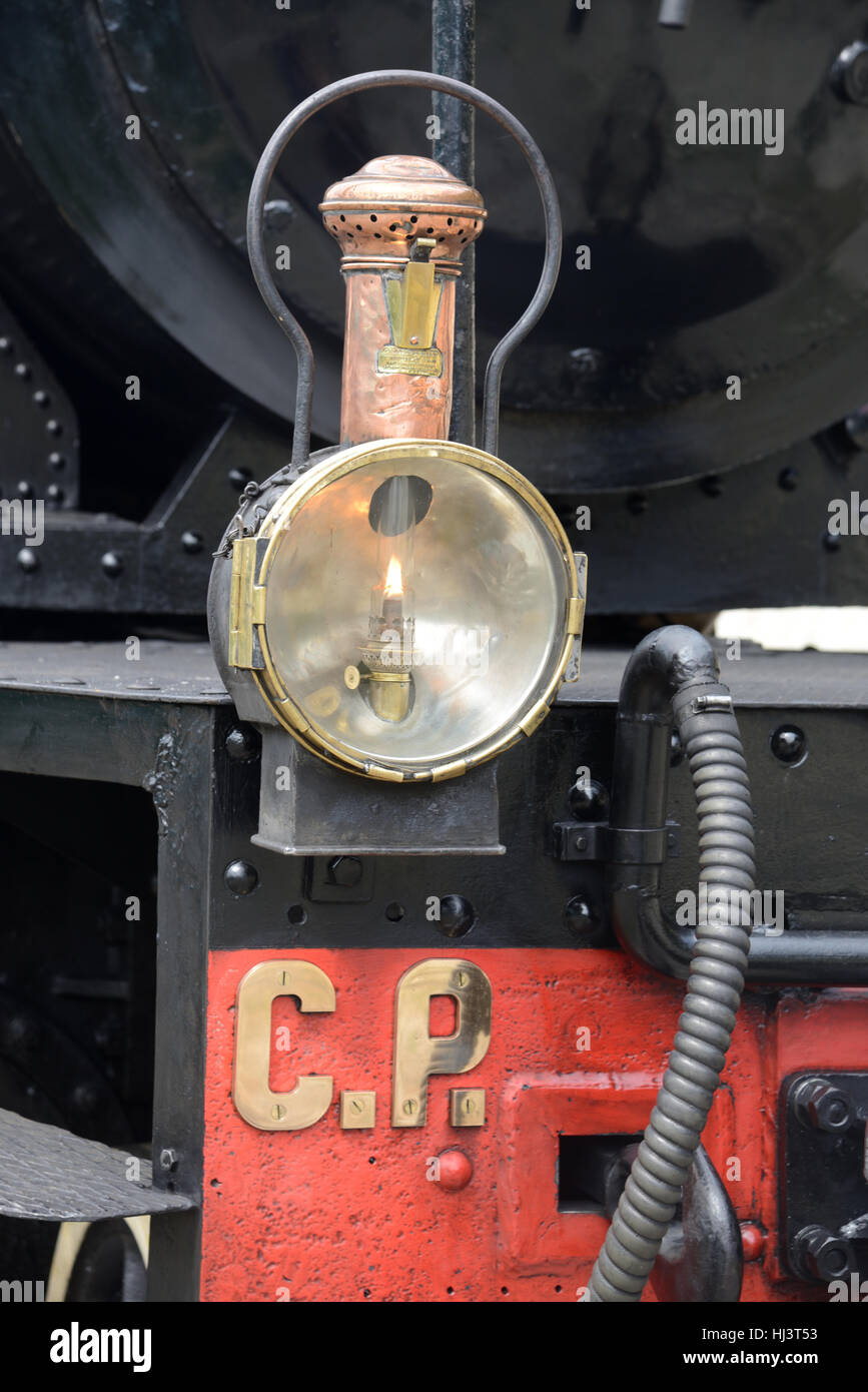 Gas Headlight or Headlamp of Steam Train Running on the Train des Pignes Line Between Nice and Digne Provence France Stock Photo