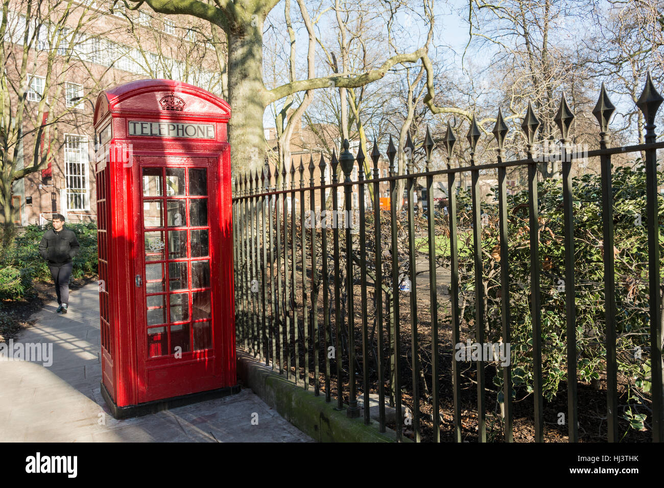 A Giles Gilbert Scott K2 telephone box in Brunswick Gardens, London, England, UK Stock Photo