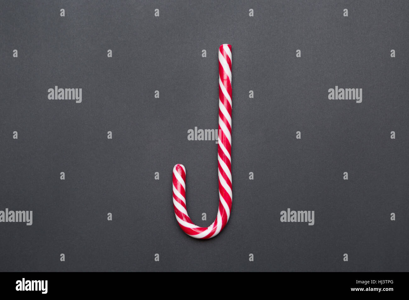 Red White Striped Candy Cane Stock Photo