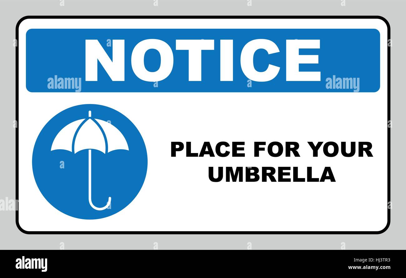 Place for your wet umbrella. Umbrella with water drops. Rain protection