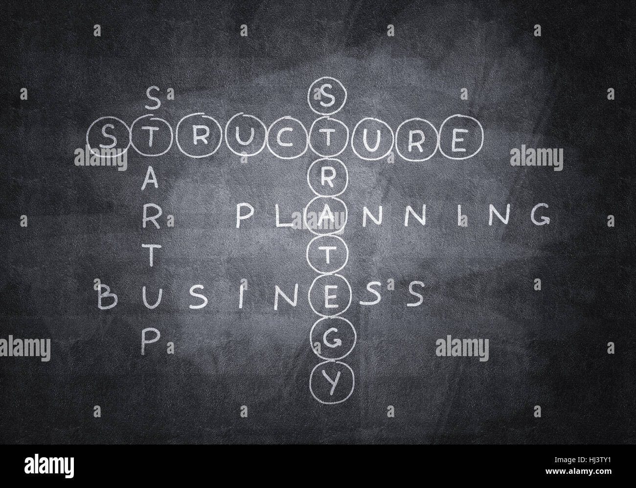 Chalk drawn crossword Stock Photo Alamy