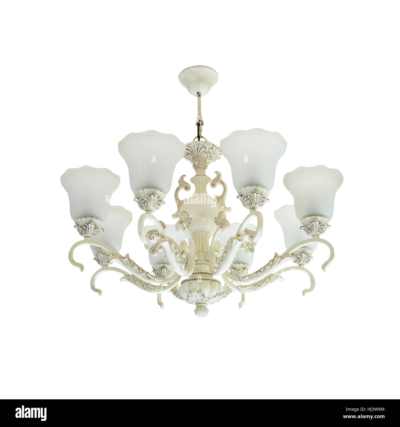 Vintage Luxury Chandelier made in France isolated on white background Stock Photo