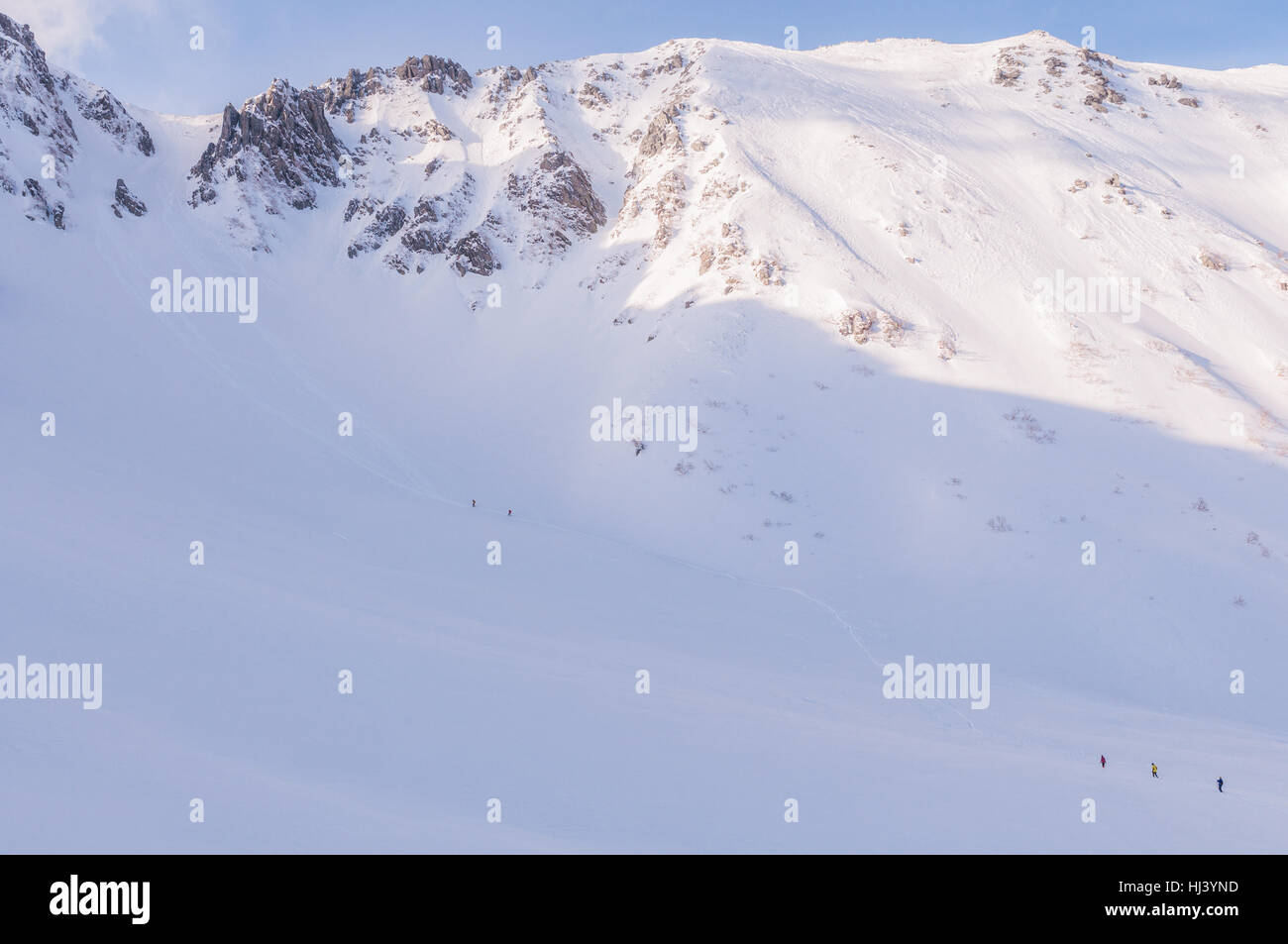 Senjojiki cirque at the Central Alps of Japan in winter season. Stock Photo