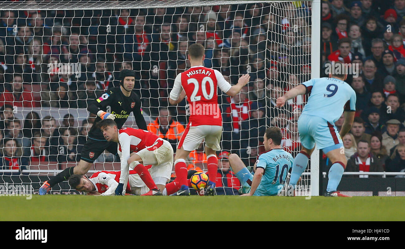 Arsenal V Burnley Emitated Stadium In London. EDITORIAL USE ONLY Stock ...