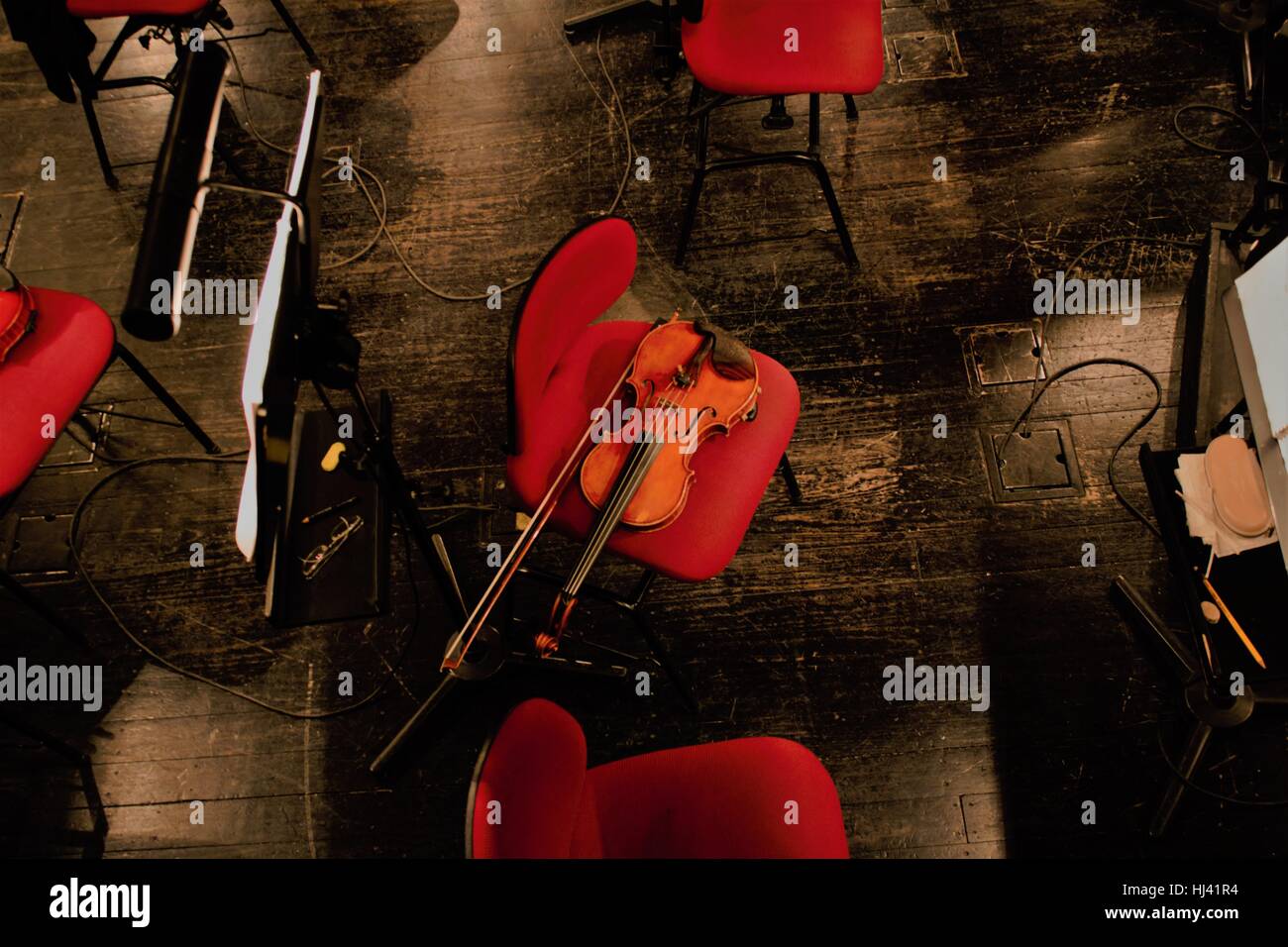 the Violin on the chair Stock Photo Alamy