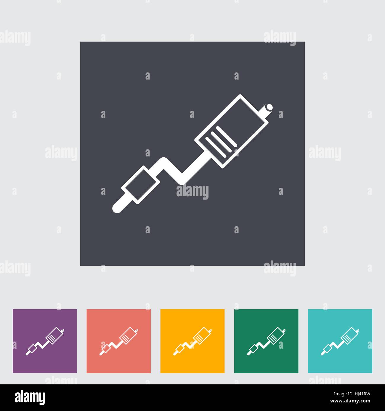 Exhaust pipe flat single icon. Vector illustration Stock Vector Image ...