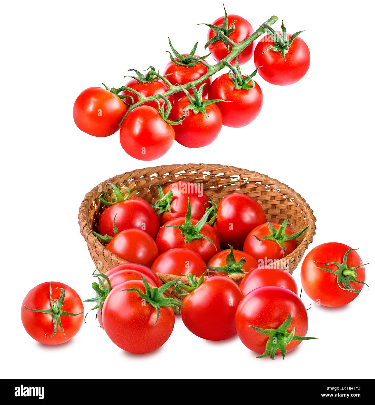 Cherry tomatoes isolated on a white background Stock Photo - Alamy