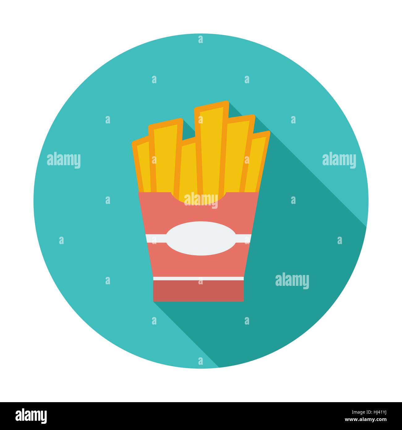 French fries. Single flat color icon. Vector illustration. Stock Vector