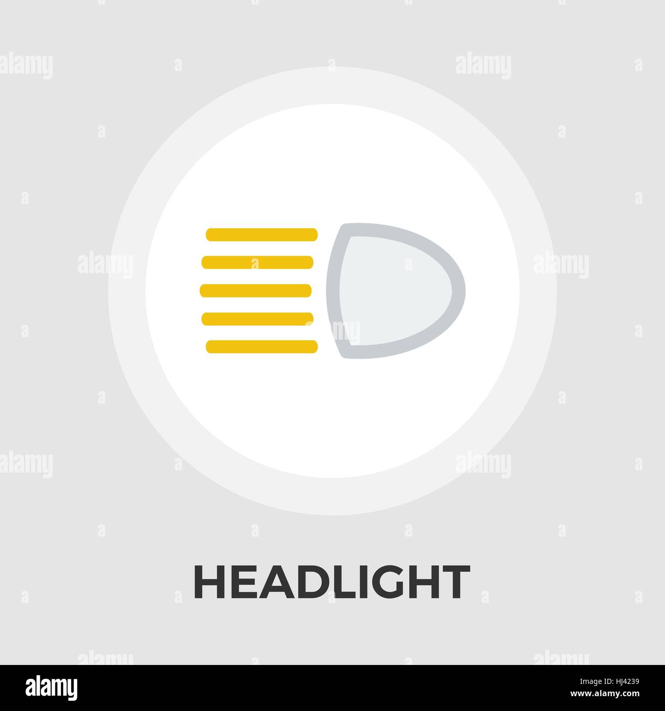 Headlight icon vector. Flat icon isolated on the white background. Editable EPS file. Vector