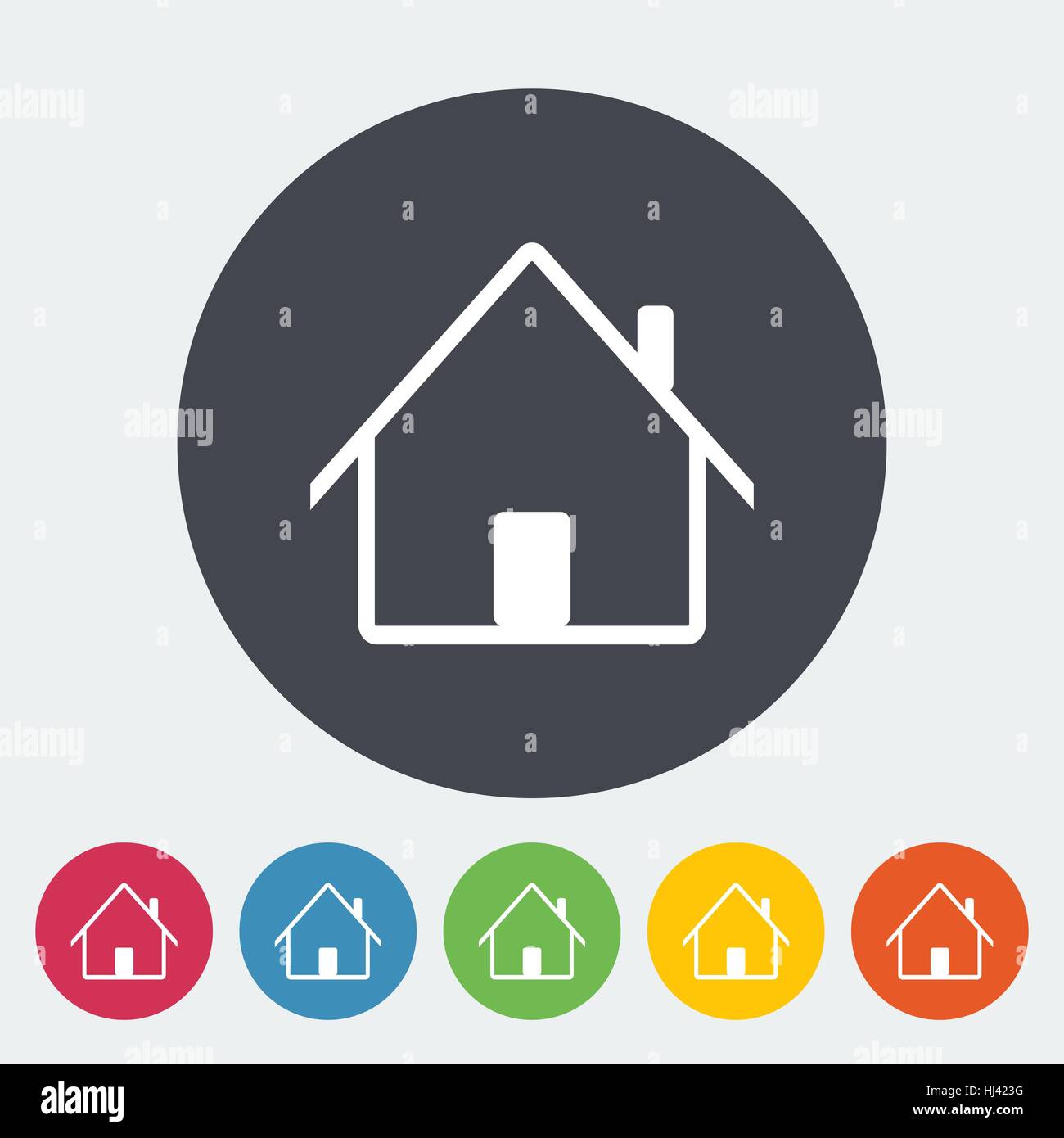 Home. Single flat icon on the circle. Vector illustration Stock Vector ...