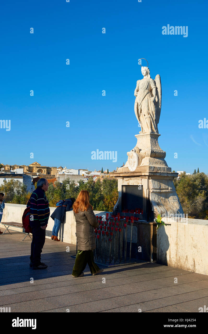 San Rafael Archangel Statue, Cordoba, Andalusia, Spain, Europe Stock Photo