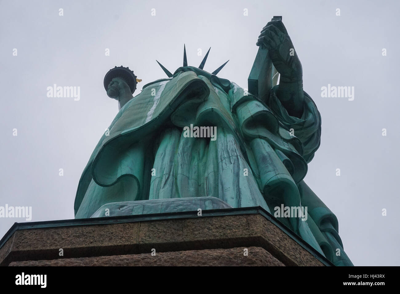 View of the Statue of Liberty from the pedestal, Liberty Island, New York Stock Photo
