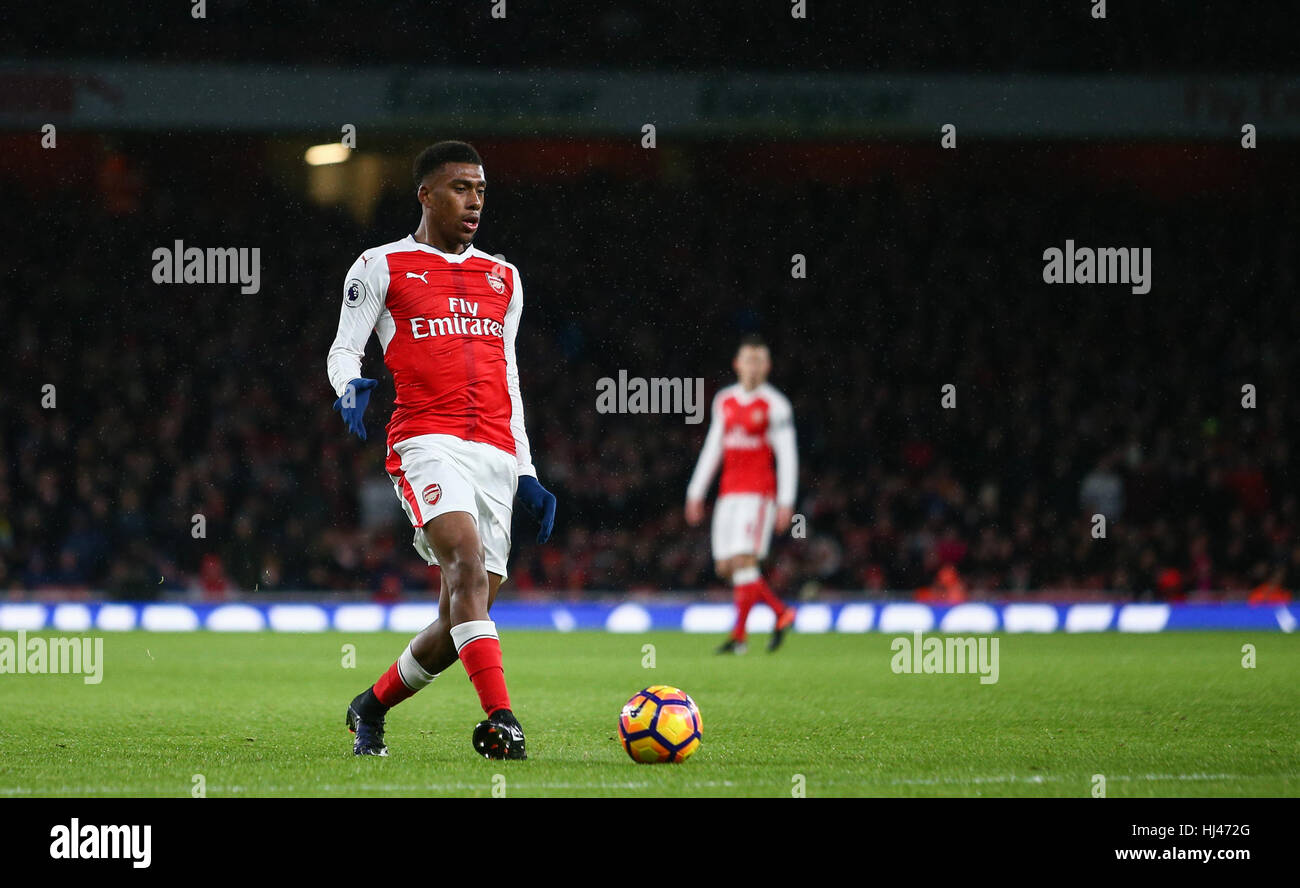 Alex Iwobi of Arsenal  during the Premier League match between Arsenal and Crystal Palace at the Emirates Stadium in London. December 1, 2017. Stock Photo