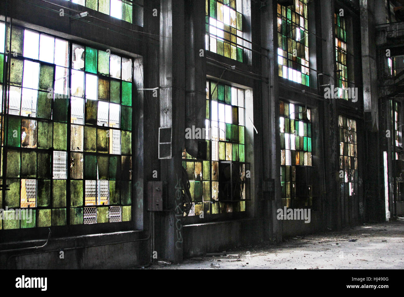 Albuquerque Rail Yards, the former AT&SF Fe Rail Yards is in a state of photogenic disrepair. Stock Photo