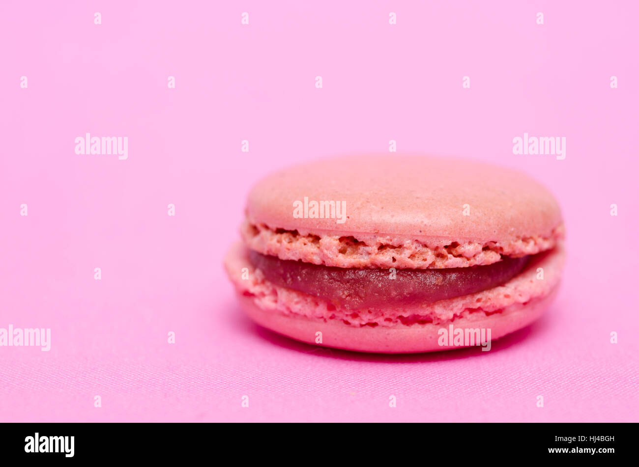 macaron with strawberry filling Stock Photo