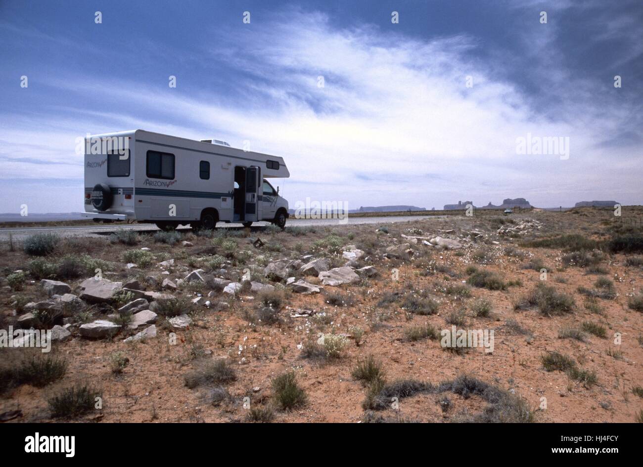 Motorhome in Monument Valley, USA; Utah Stock Photo