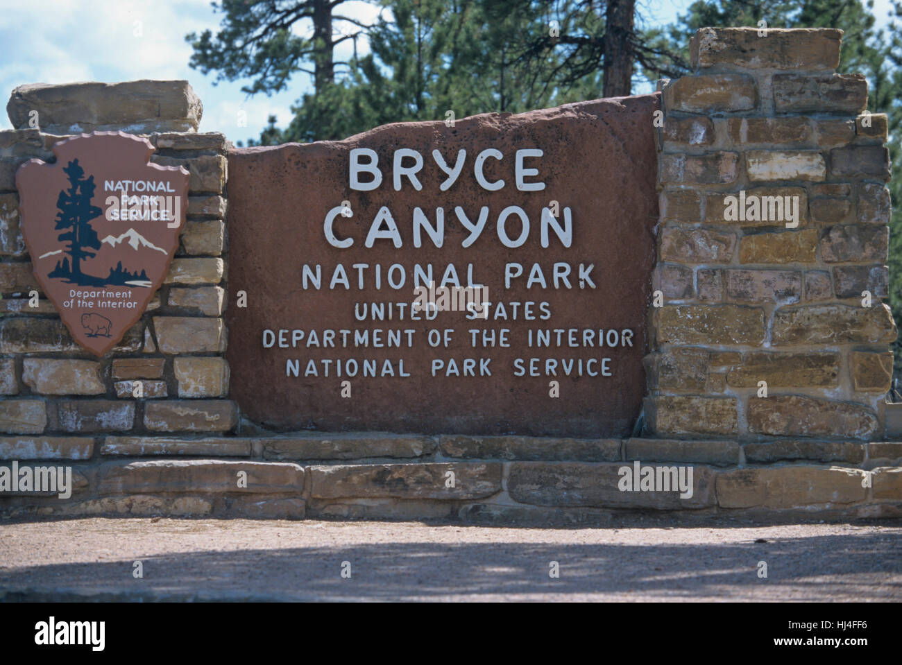 Entrance to Bryce Canyon National Park, USA, Utah Stock Photo