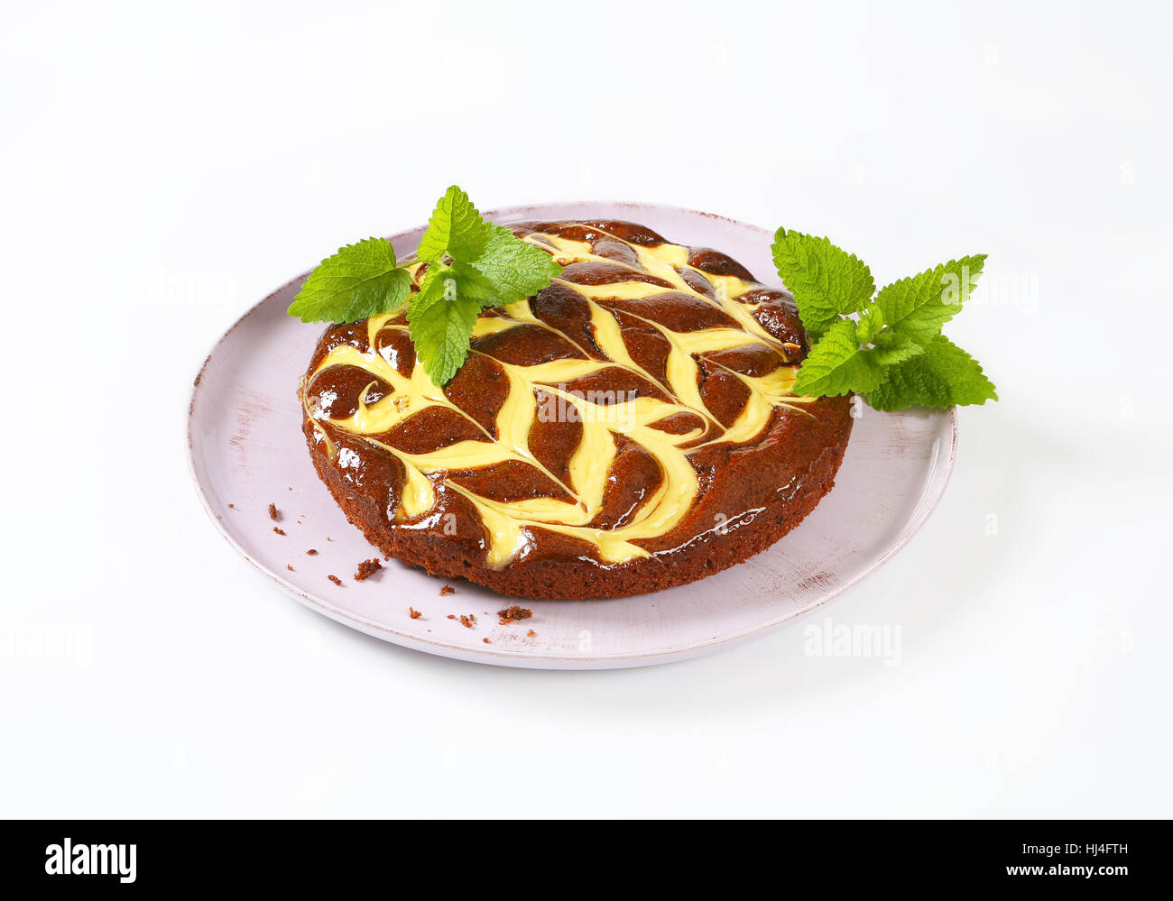 chocolate cake with cream cheese on plate Stock Photo - Alamy