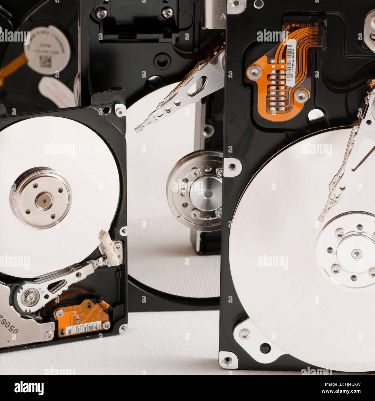 details of hard disk drive open Stock Photo