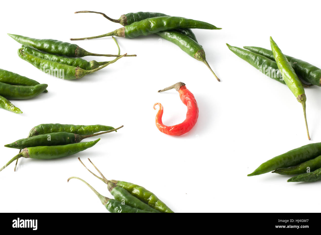 Red and green hot chili peppers Stock Photo - Alamy