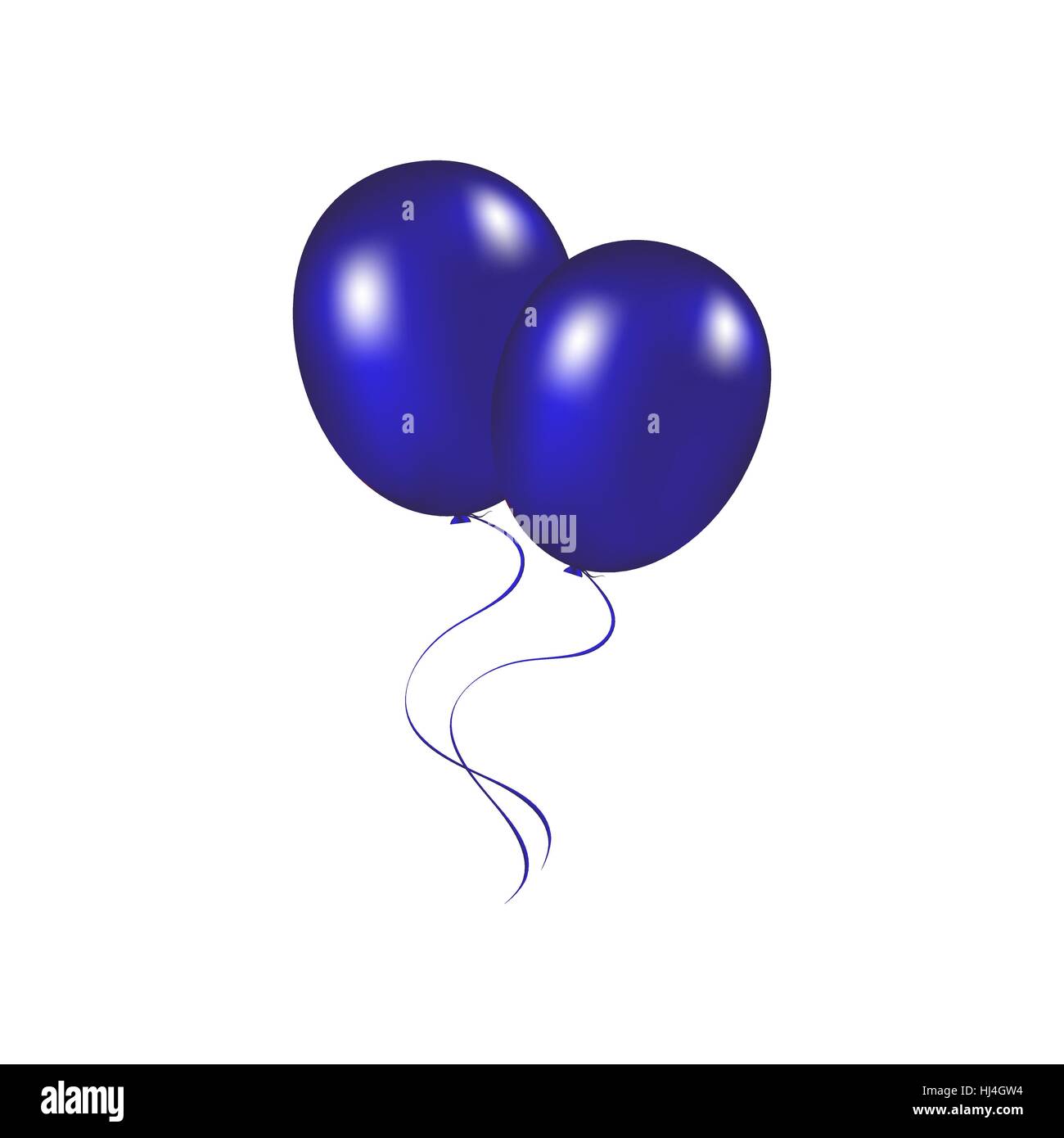 Blue festive balloons vector illustration on a white background Stock ...
