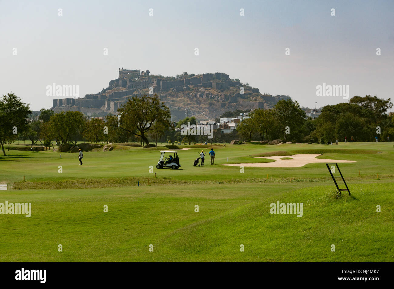 HYDERABAD,INDIAJANUARY 21,2017 Lush green Hyderabad Golf Club against