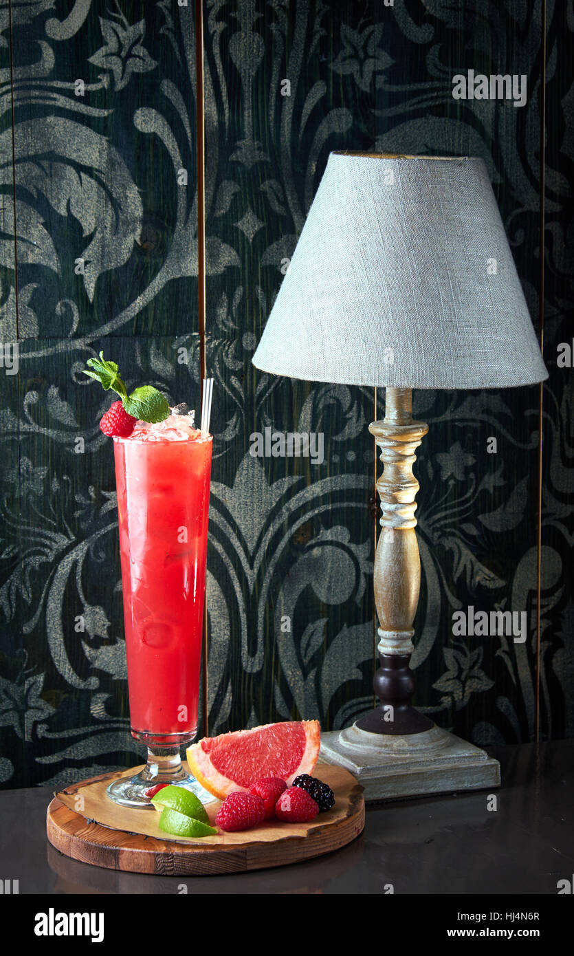 Alcoholic cocktail with berries Stock Photo Alamy