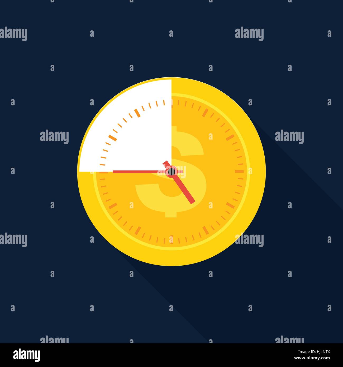 Time is money business concept flat design icon, vector illustration ...