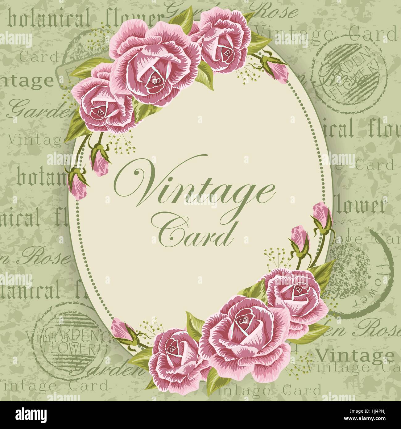 Vintage card with flowers Stock Vector Image & Art - Alamy