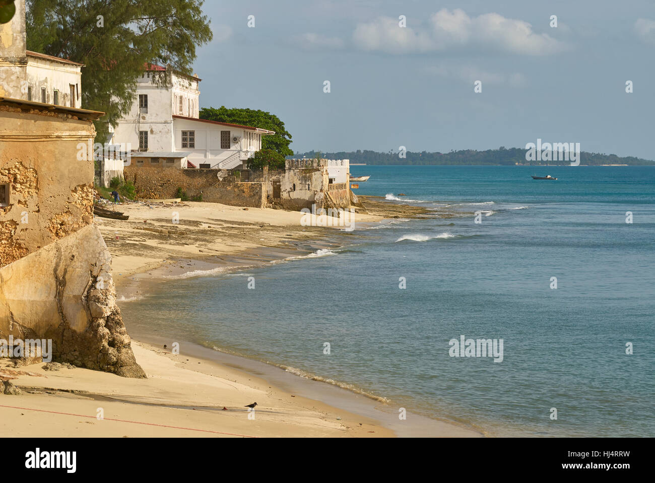 Waterfront view Stonetown, Zanzibar Stock Photo