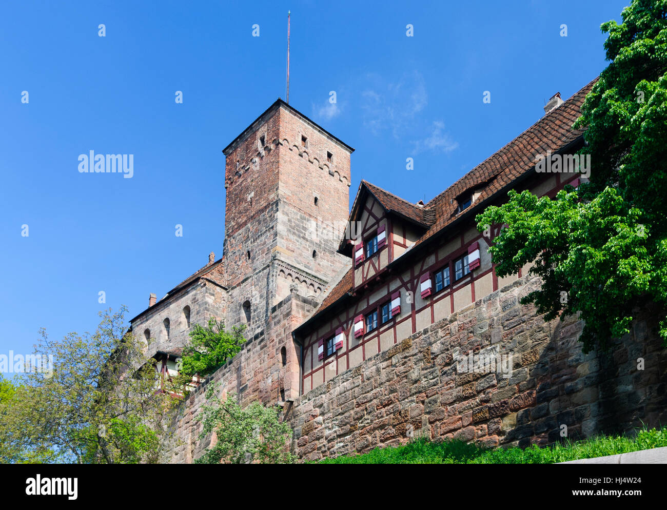 Nürnberg, Nuremberg: Imperial castle; Moor tower, Mittelfranken, Middle Franconia, Bayern, Bavaria, Germany Stock Photo