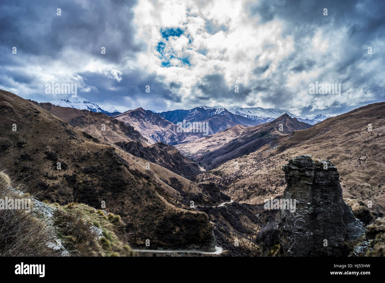 Photo of the entrance to Skippers Canyon near Queenstown New Zealand Stock Photo
