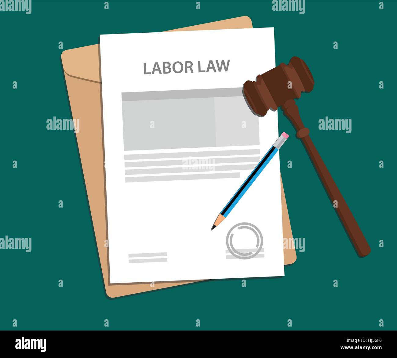 legal concept of labor law illustration Stock Vector