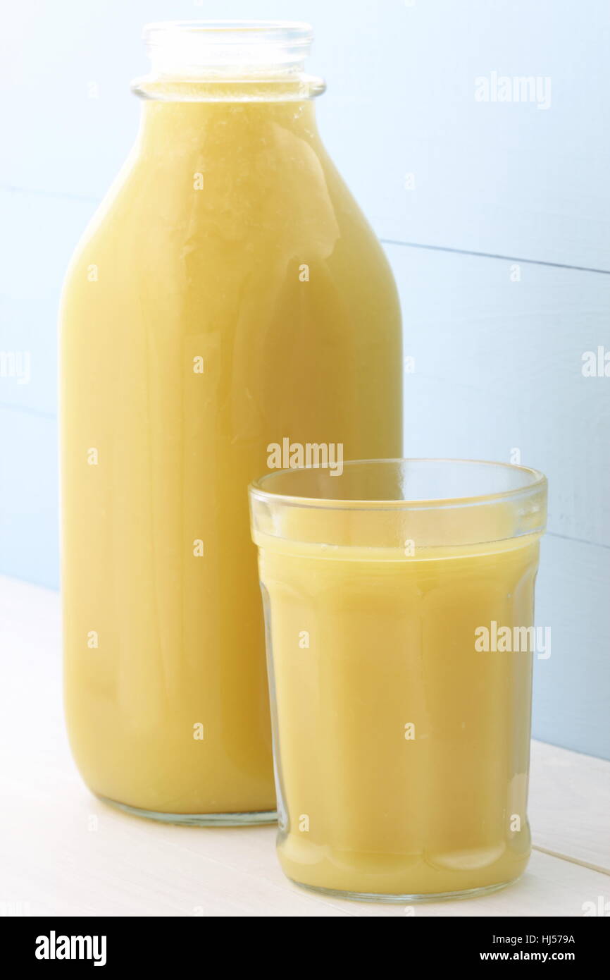 Fresh squeezed orange juice made by extraction from the most sweet and delicious fresh fruit