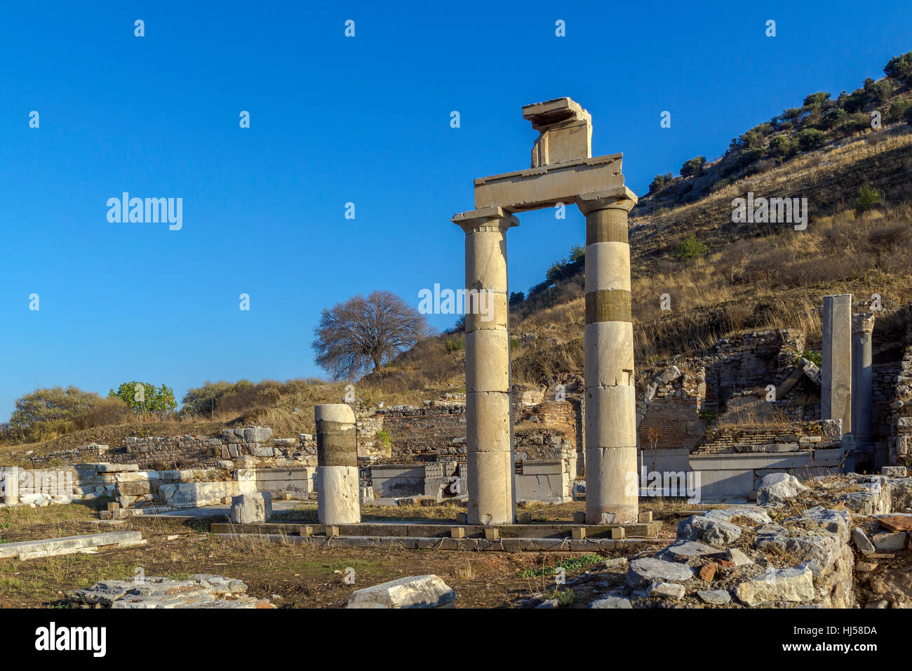 ruins in ephesus Stock Photo