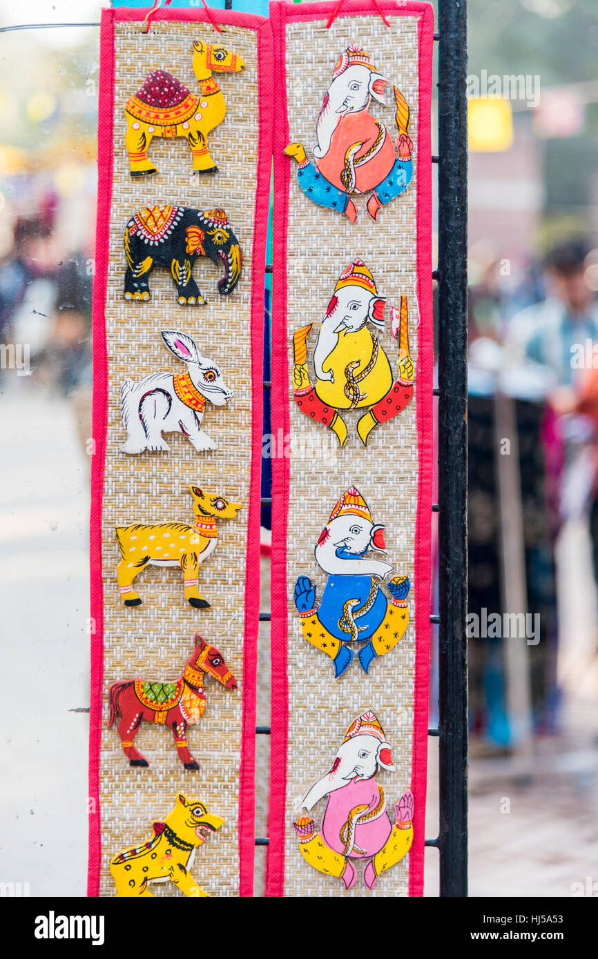 A handicraft for sale in New Delhi, India. The crafts of India are diverse, rich in history and religion. Stock Photo