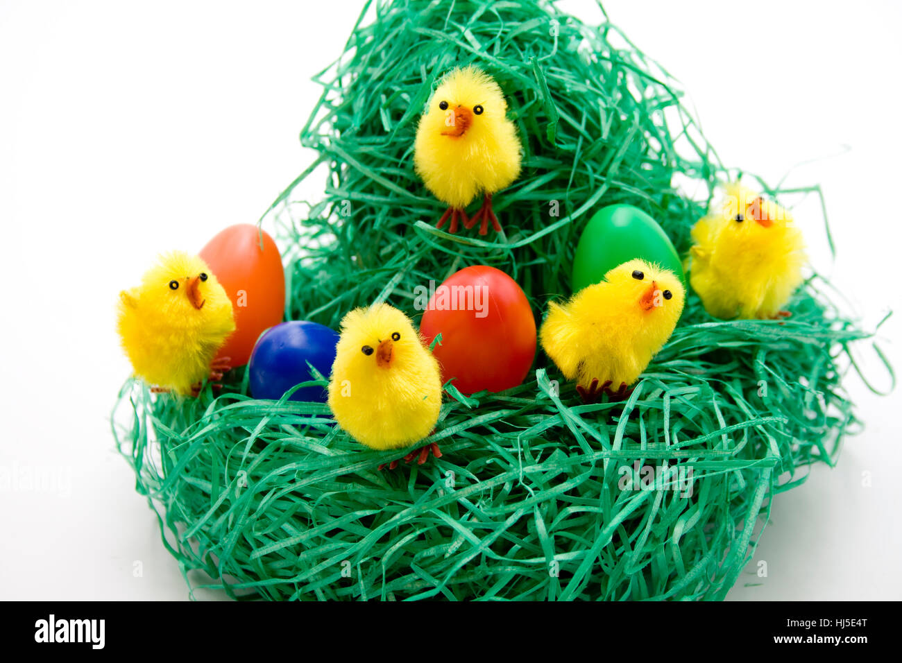 chick, eggs, Easter eggs, cuddly toy, easter, decoration, chick, eggs, Easter Stock Photo