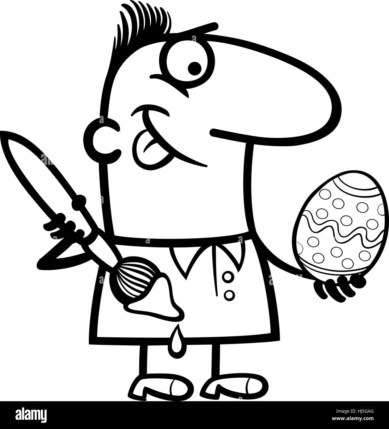 colour, easter, illustration, easter egg, paint, egg, cartoon, man, holiday Stock Photo Alamy