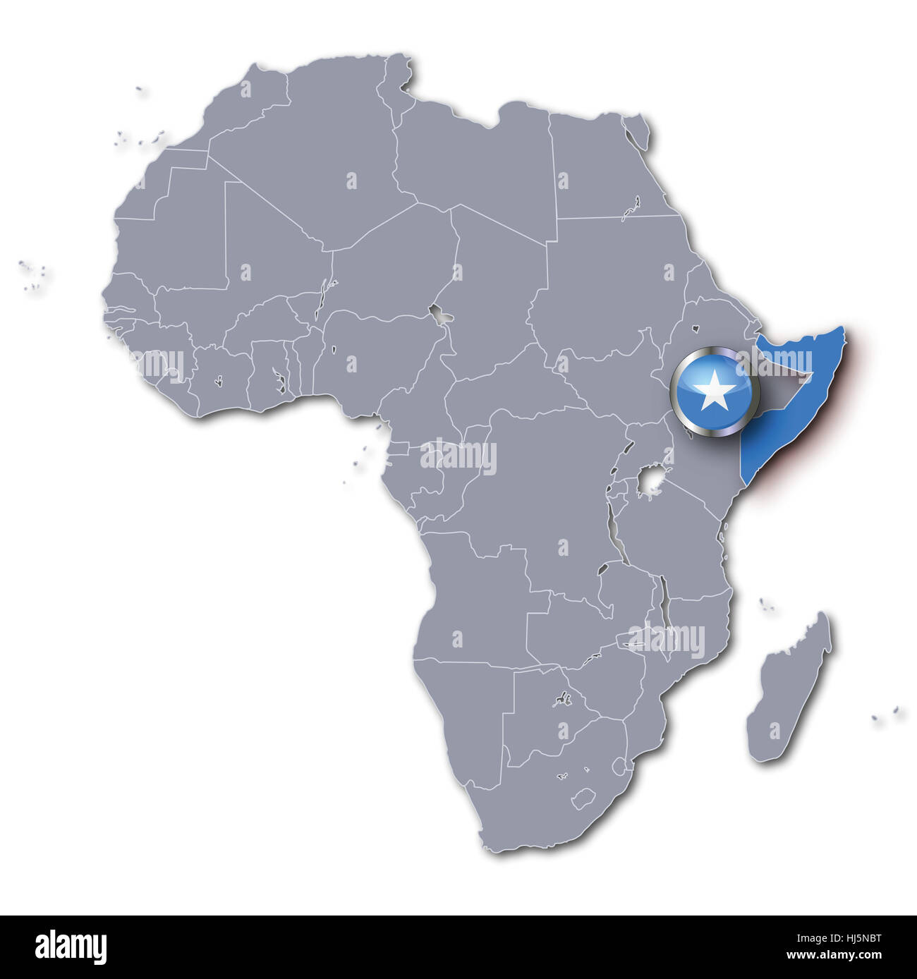 africa map somalia Stock Photo