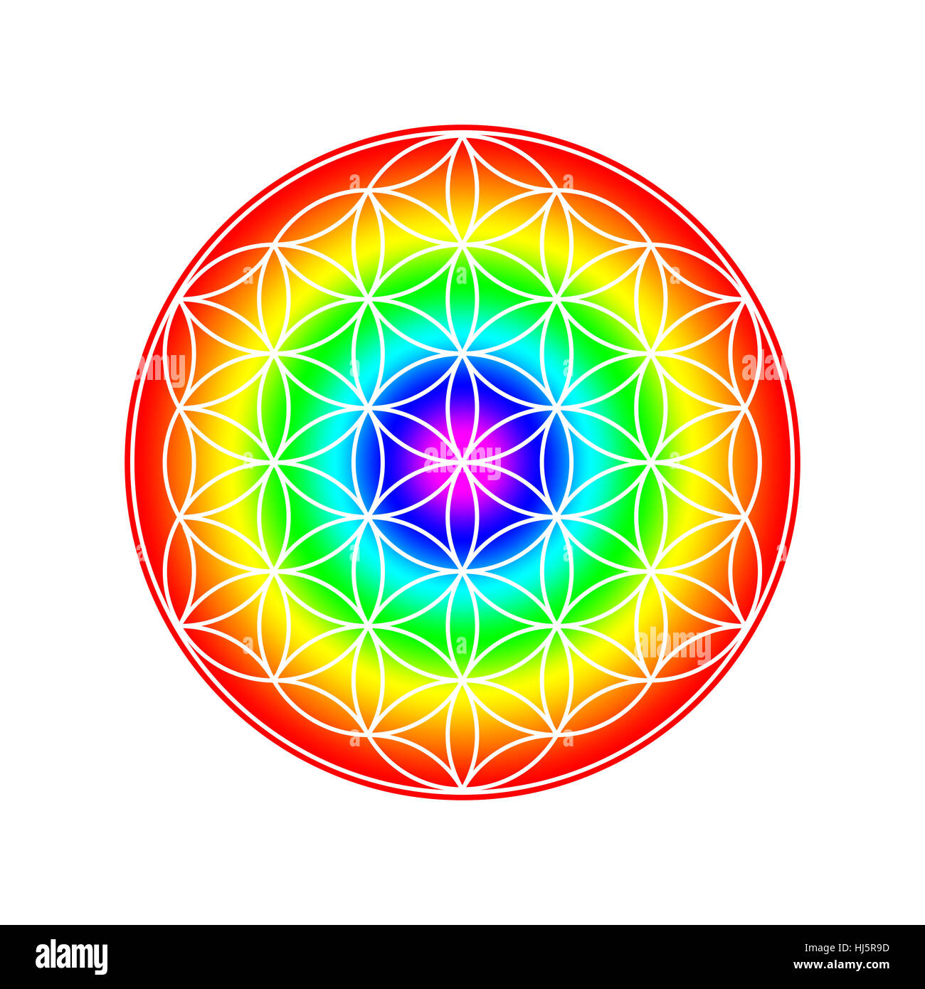 chakra colors flower of life 2 Stock Photo Alamy
