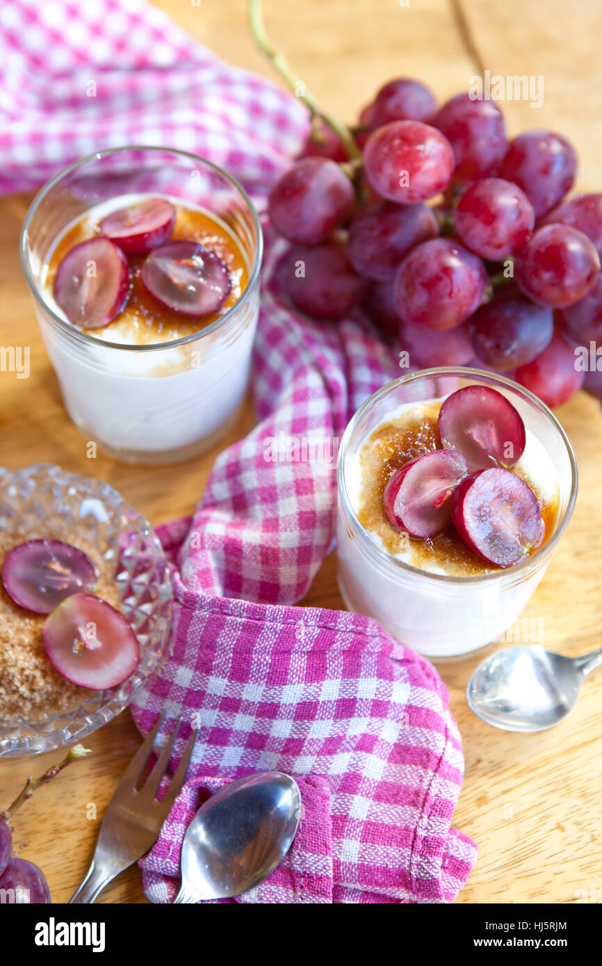 grapes, fruit, pudding, curd, curds, dessert, bunches of grapes, yogurt