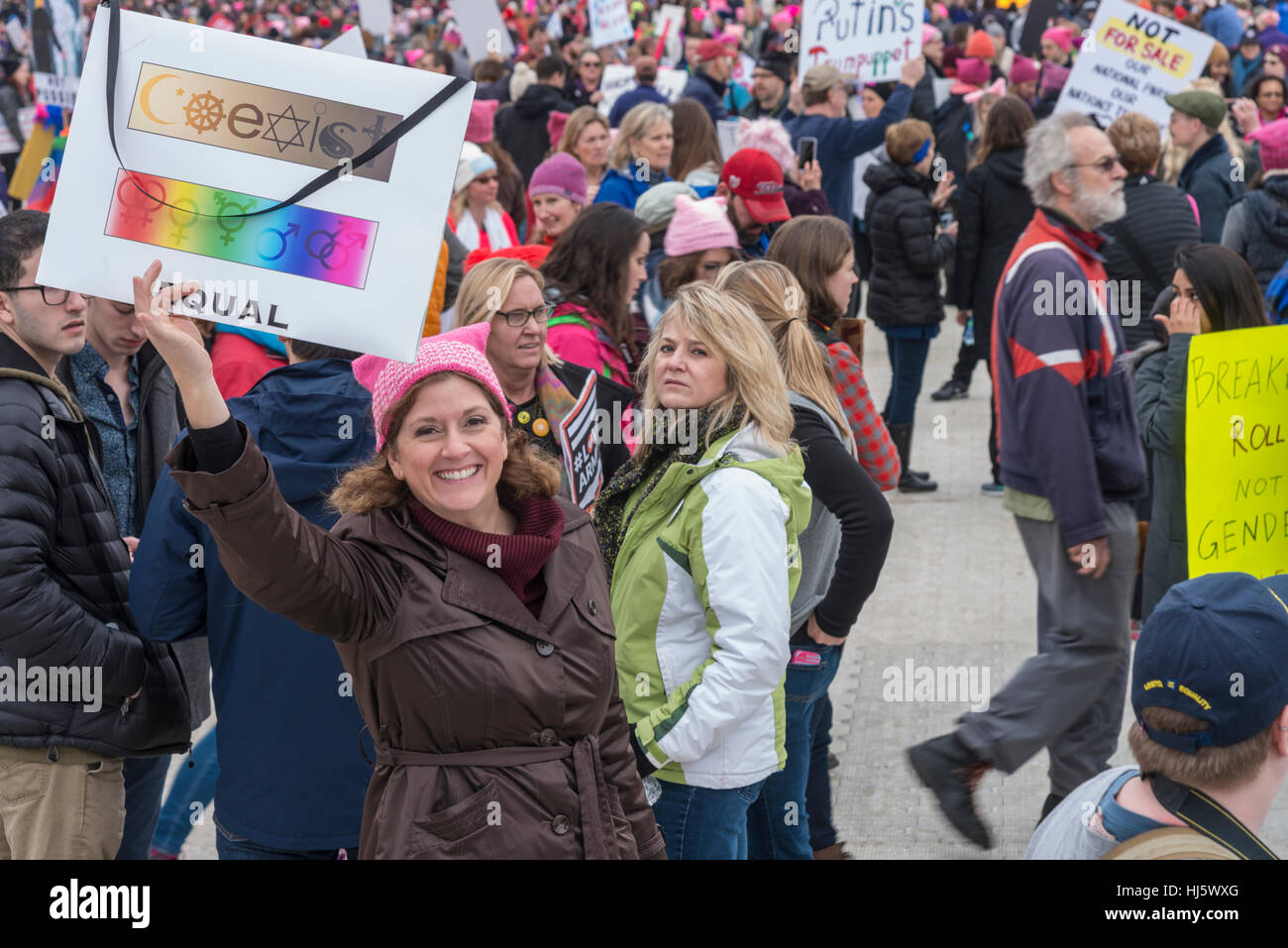 Women's March Washington DC January 21,2017 Stock Photo