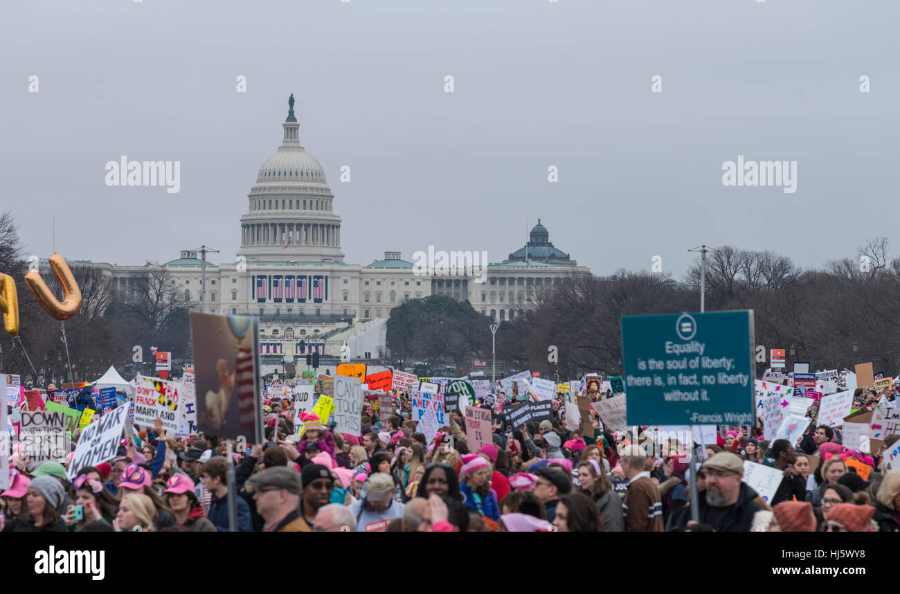 Women's March Washington DC January 21,2017 Stock Photo